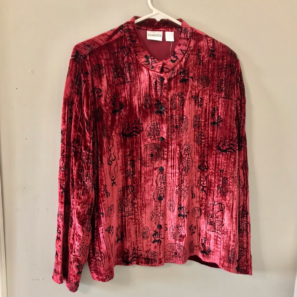 NEW Rare Chico’s Rayon Silk Shacket in Currant | Chico’s 2 (US Size L/12)